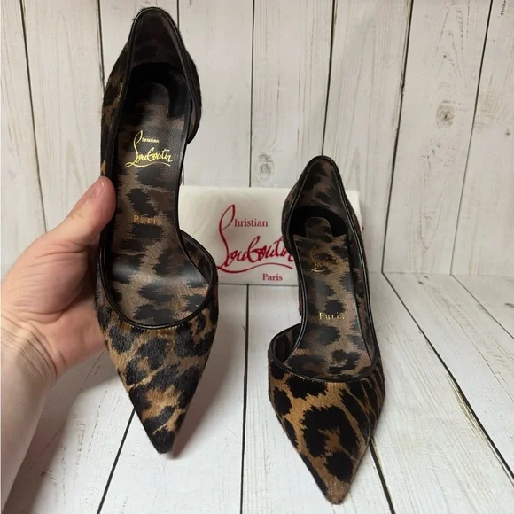 Christian Louboutin Calf Hair Vibella Leopard Print Pumps Sz 39 / 9 - Picture 8 of 16